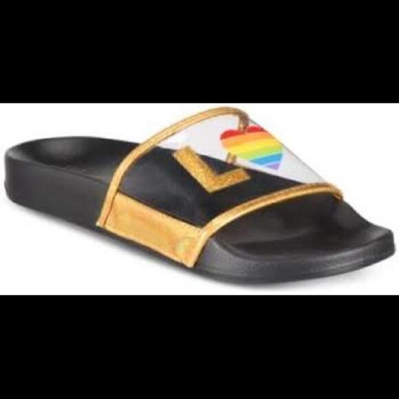NWT I.N.C. Rainbow Love Open toe Slipper size 9/10 large - Picture 2 of 6